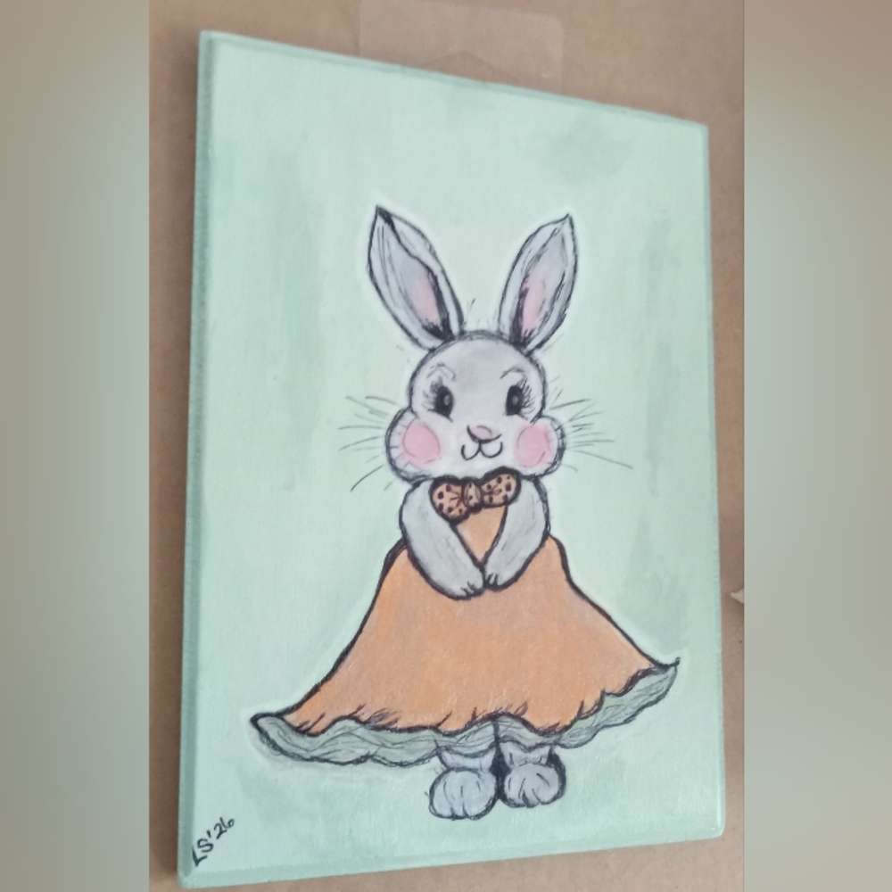 Charming Fashion Bunny Plaque